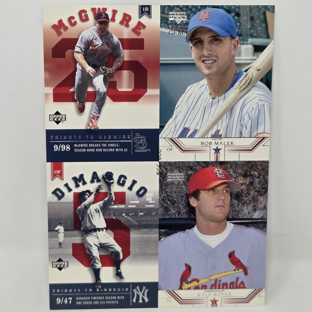 2002 Upper Deck Prospect Premieres Quads McGwire, Malek Uncut Sheet 566/600 NEW